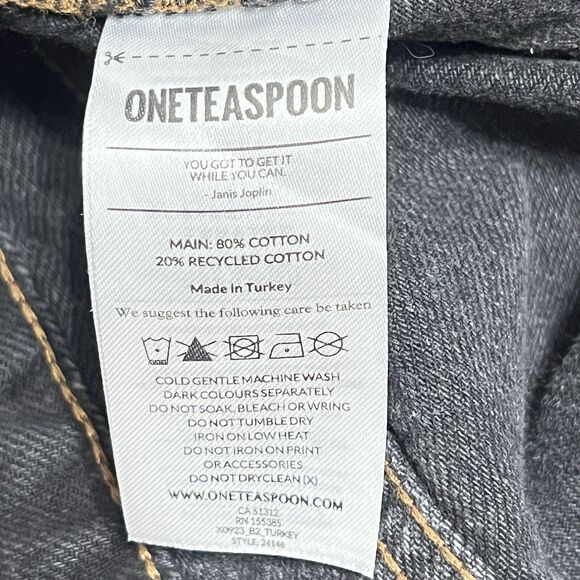 NWT One Teaspoon Dukes Denim/Jean Shorts Black Frayed Edge Low Rise Size 28 - Picture 9 of 9